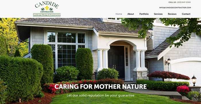 candide contractor website design
