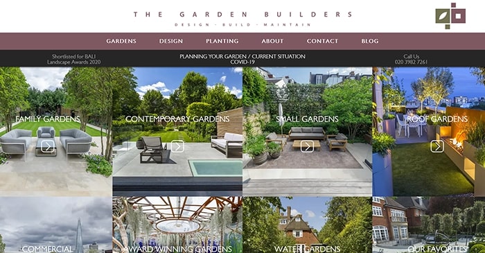 garden builders website design