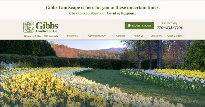 gibbs landscape company website design