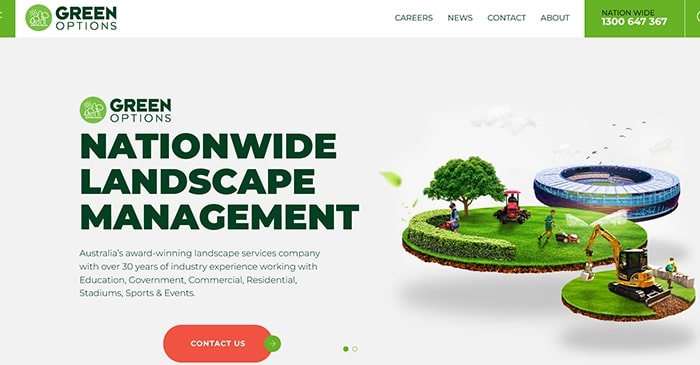 green options website design