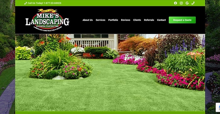 mike’s landscaping co. website design