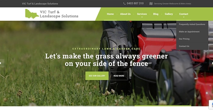 vic turf landscaping website design