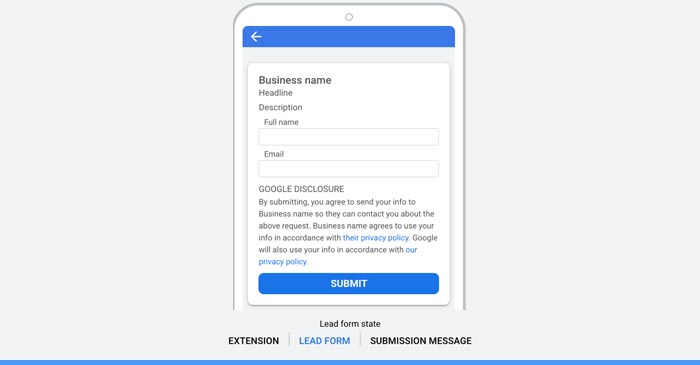 setting up google ads lead form extension